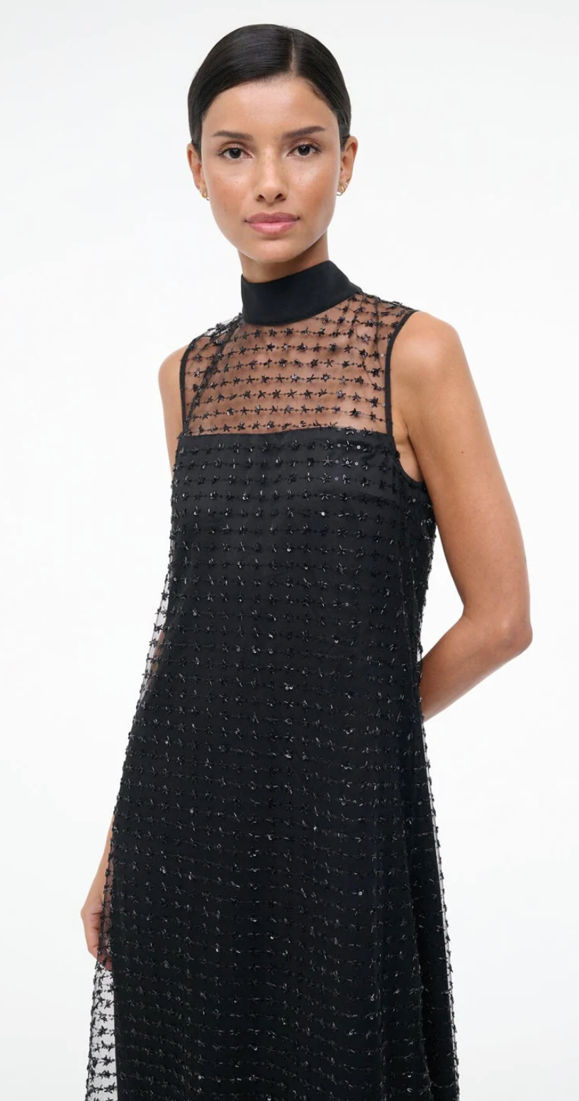 Staud Albee Dress Stardust Onyx