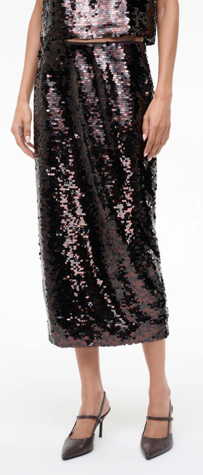 Staud Ciara Skirt - Espresso/Black