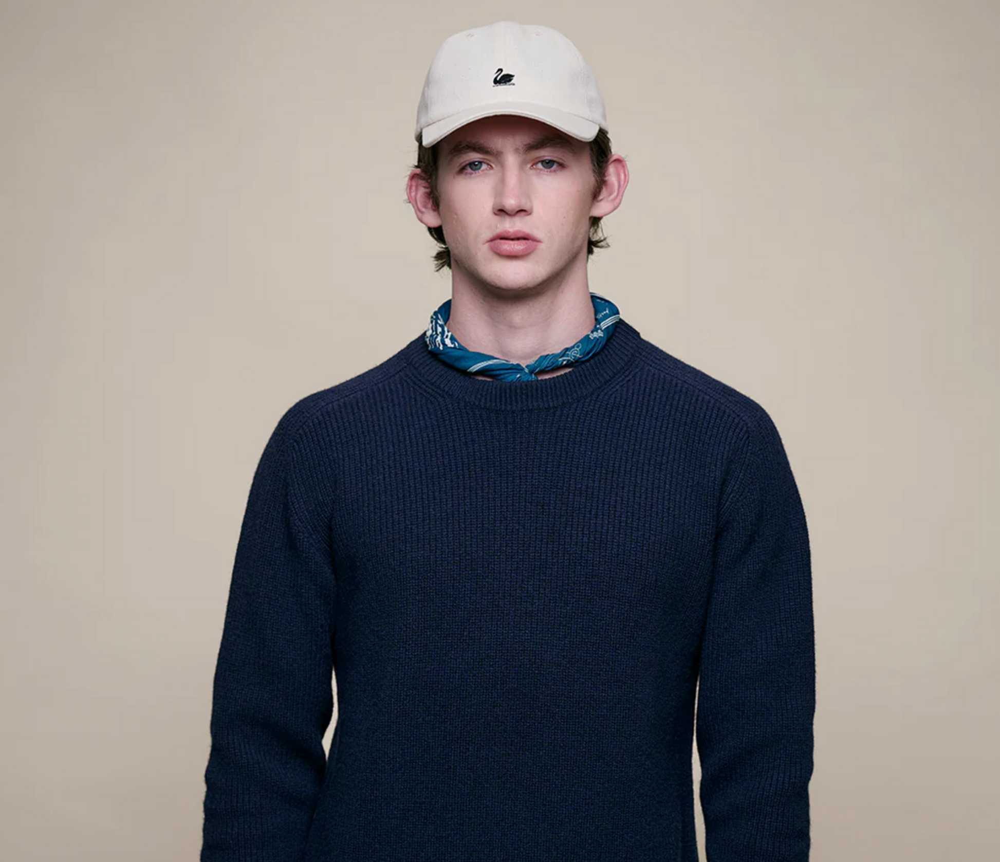 Merz B. schwanen Sturdy Ribbed Merino Wool-Cashmere Raglan Sweater -Dark Navy