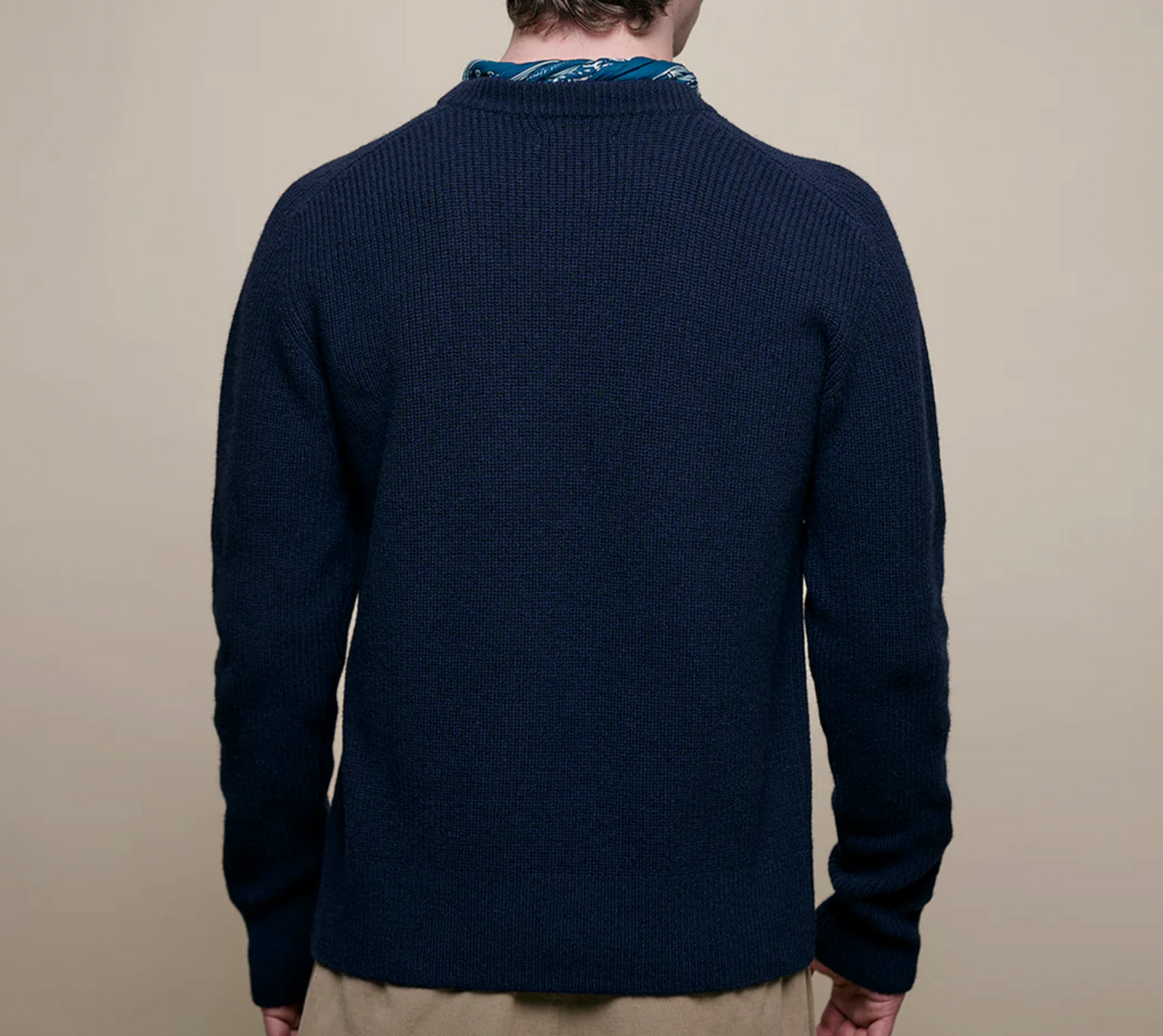 Merz B. schwanen Sturdy Ribbed Merino Wool-Cashmere Raglan Sweater -Dark Navy