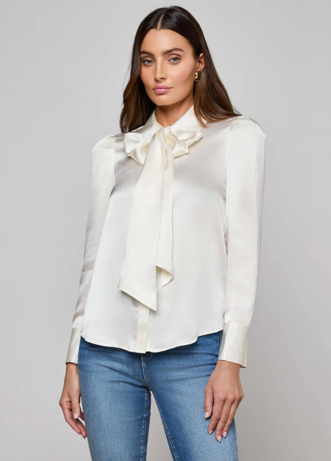 L'Agence Honey Silk Blouse - Ivory