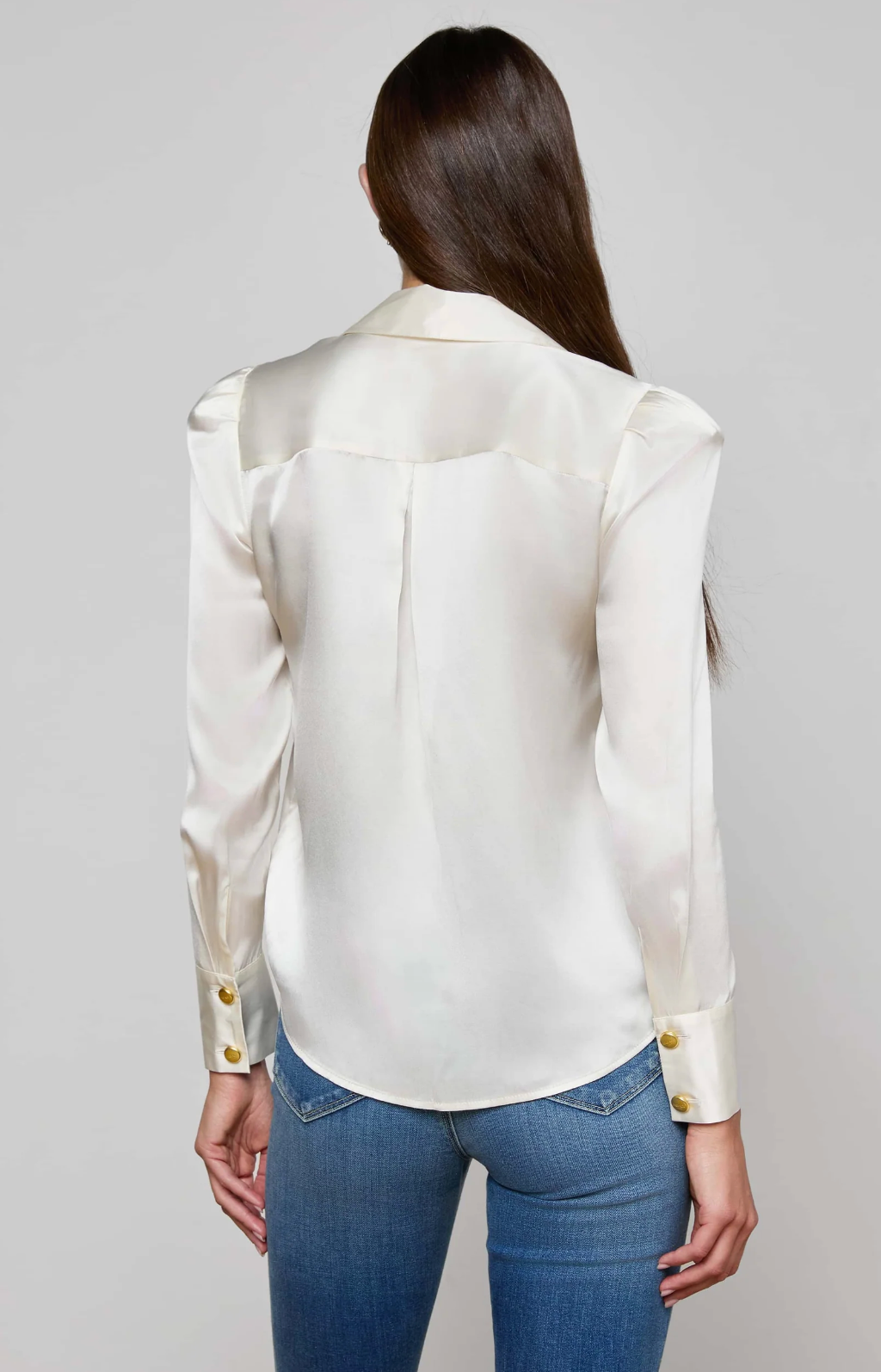 L'Agence Honey Silk Blouse - Ivory