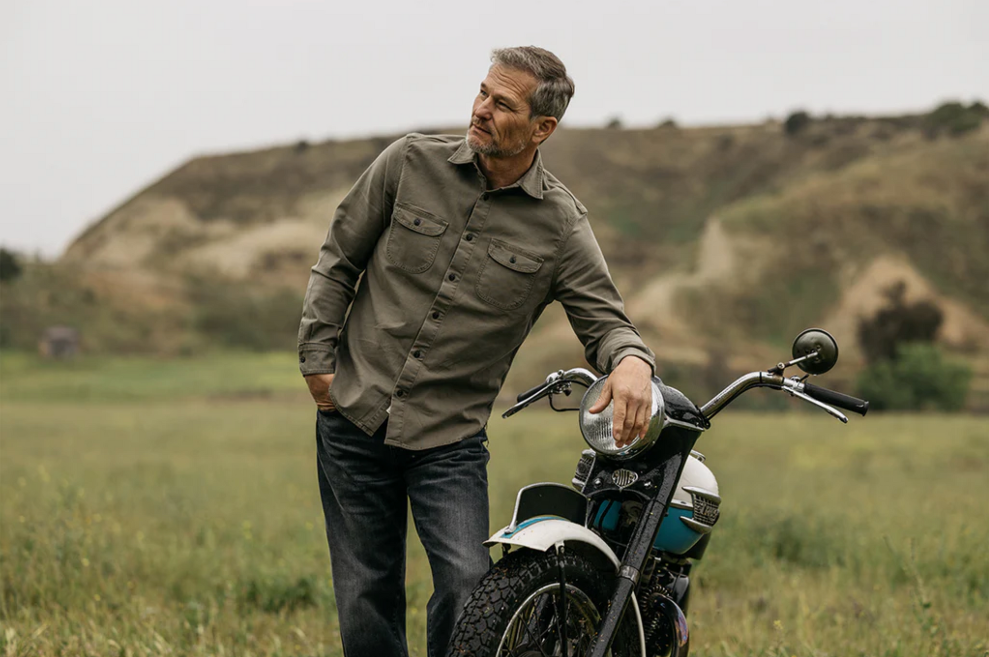 Hiroshi Kato The Brace Vintage Back Sateen - Sage Smoke