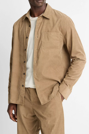Vince Italian Cotton Corduroy Button-Front Shirt - Teton