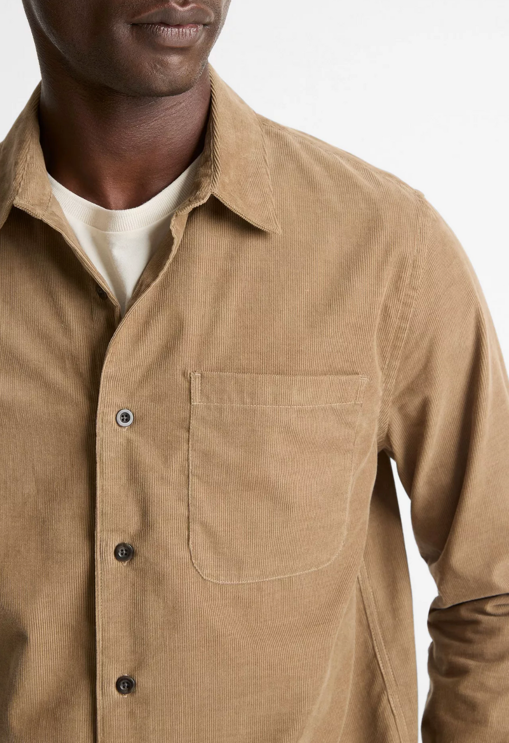 Vince Italian Cotton Corduroy Button-Front Shirt - Teton