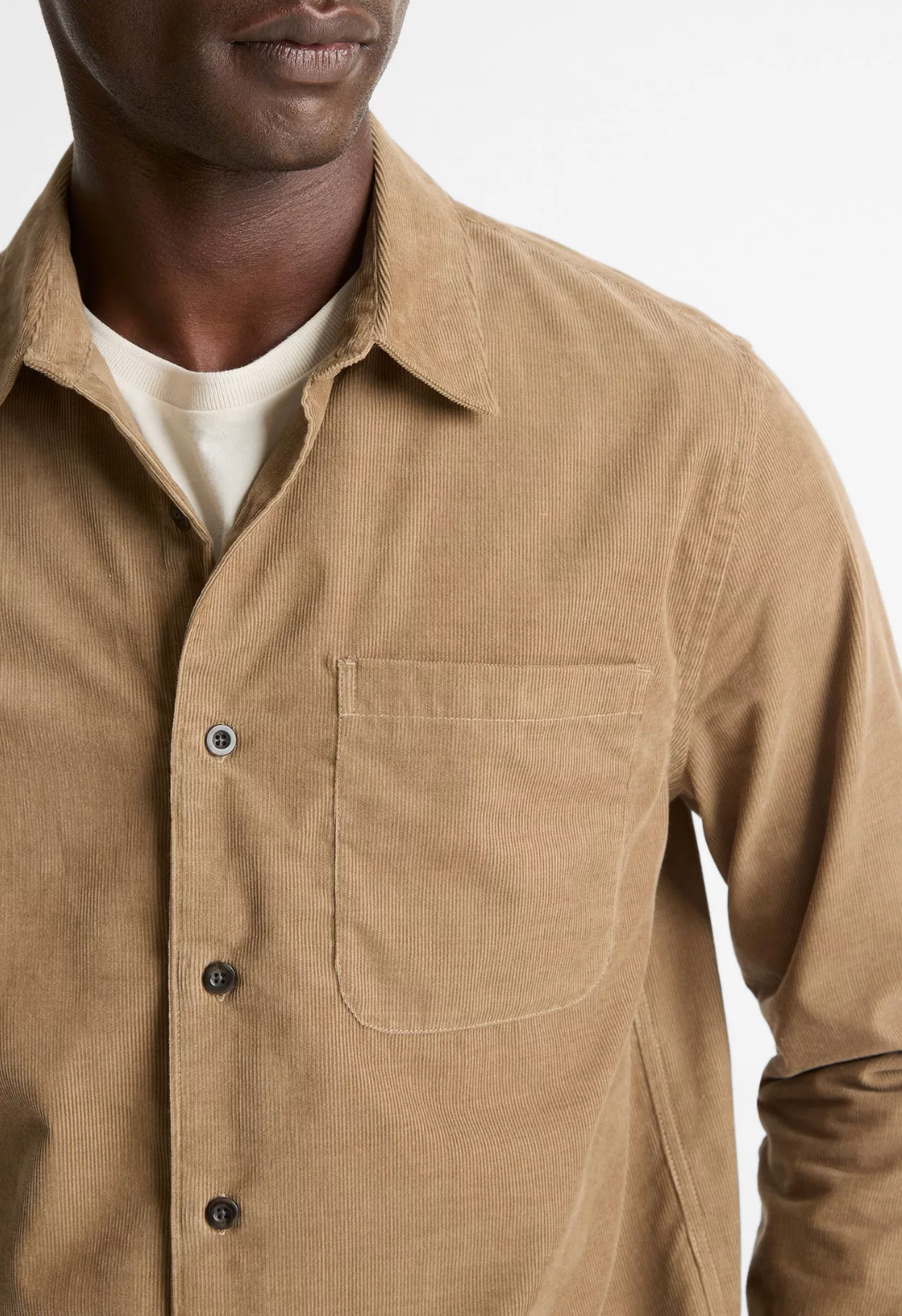 Vince Italian Cotton Corduroy Button-Front Shirt - Teton