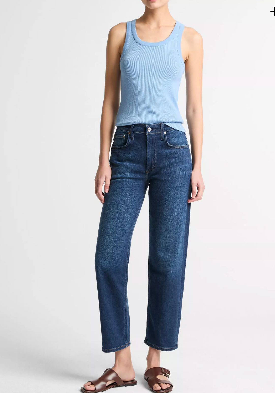 Vince Ribbed Scoop-Neck Tank - Hydra