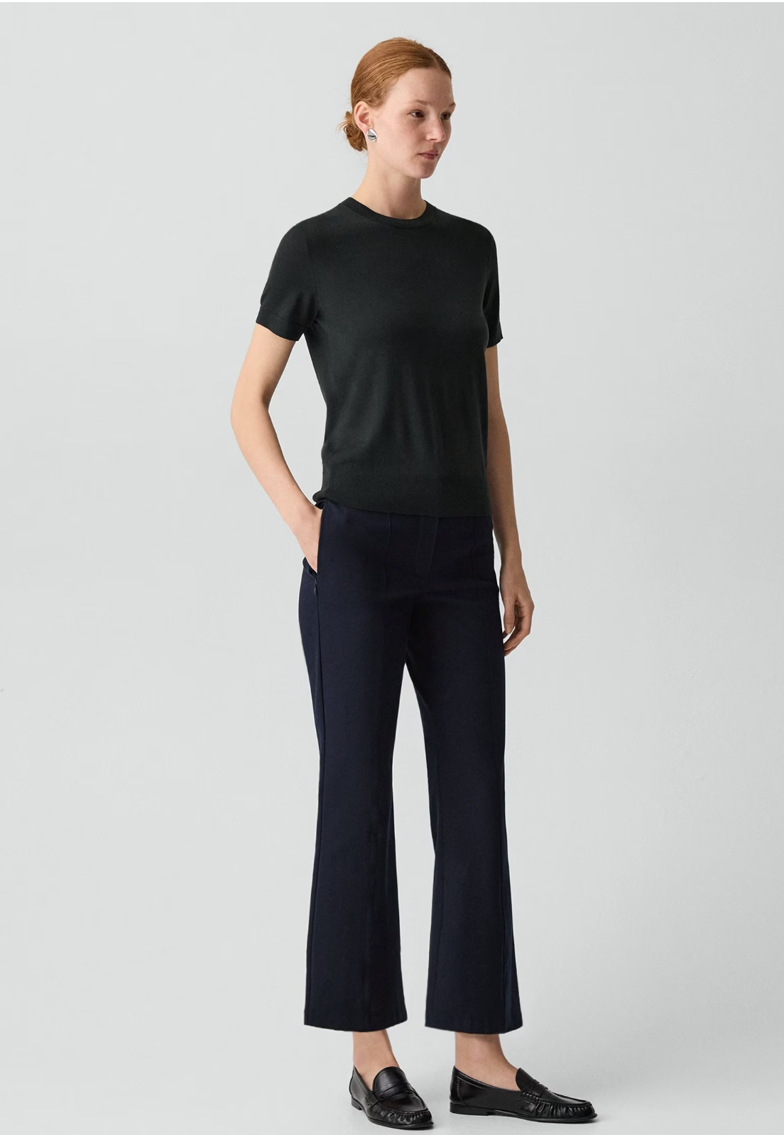 Theory Seamed Kick Pant- Midnight Navy