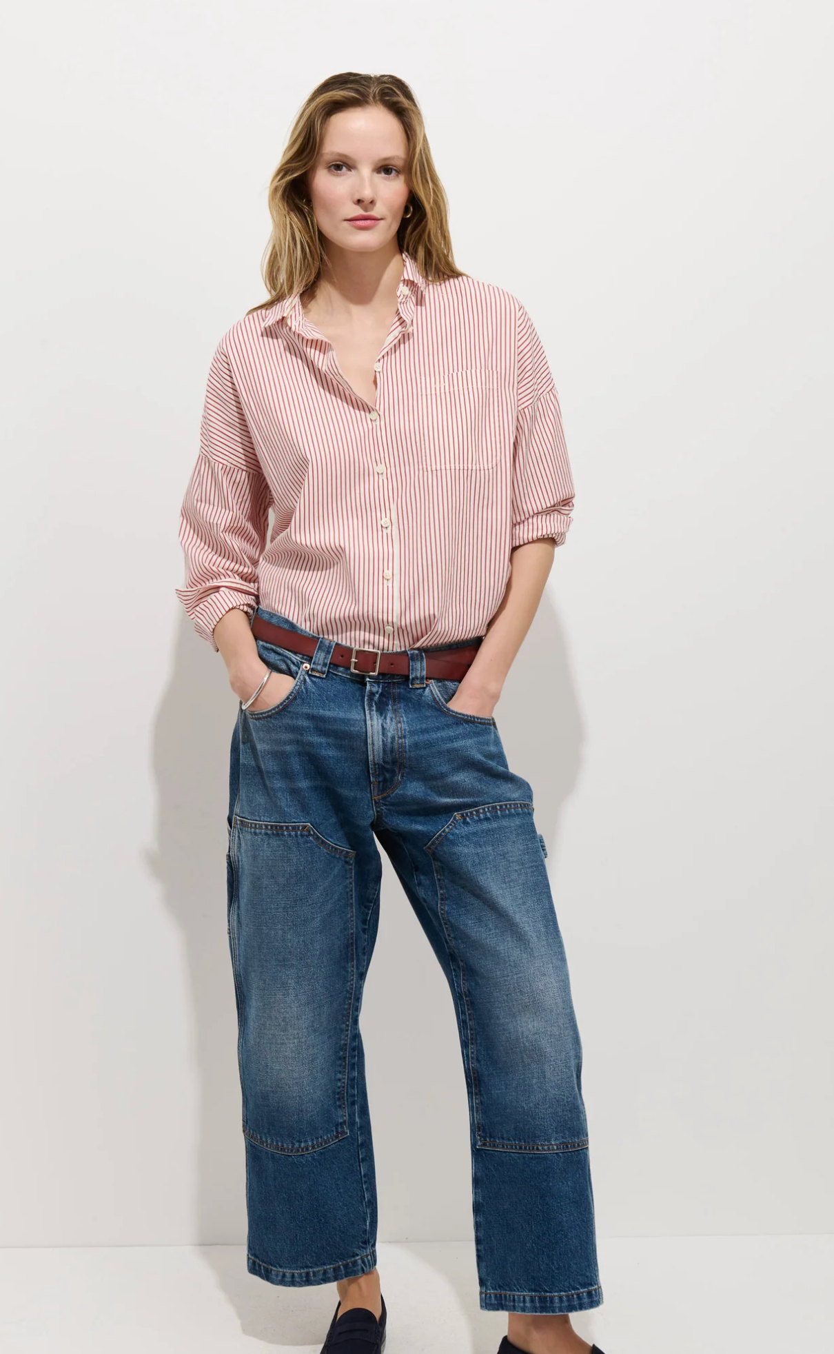 Alex Mill Jo Shirt - White/Red Stripe