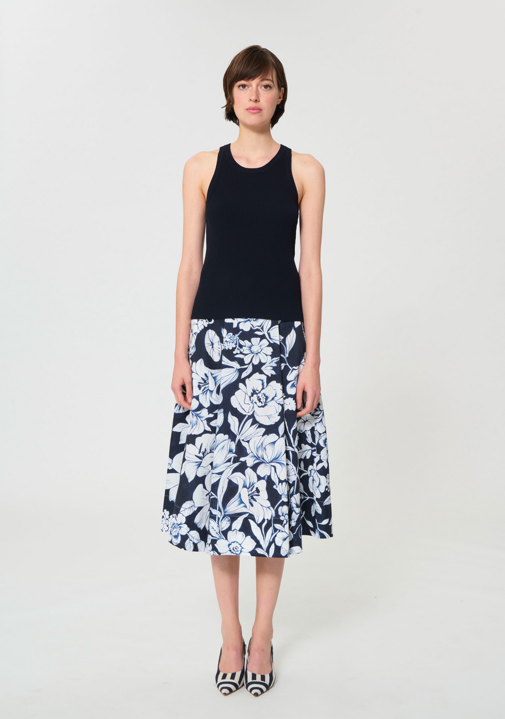 Tara Jarmon Trish Tank Ribbed Knit - Midnight Blue