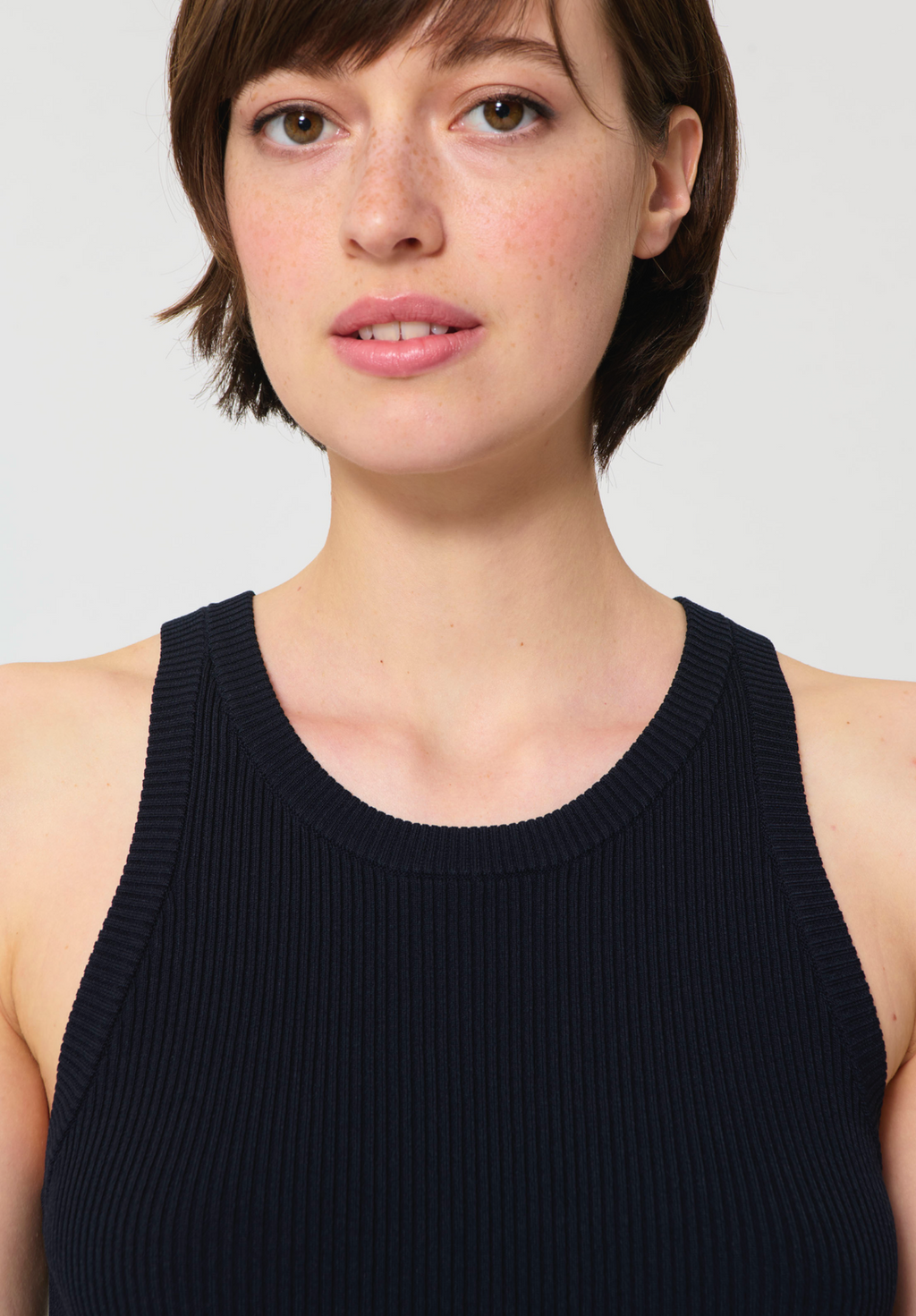 Tara Jarmon Trish Tank Ribbed Knit - Midnight Blue