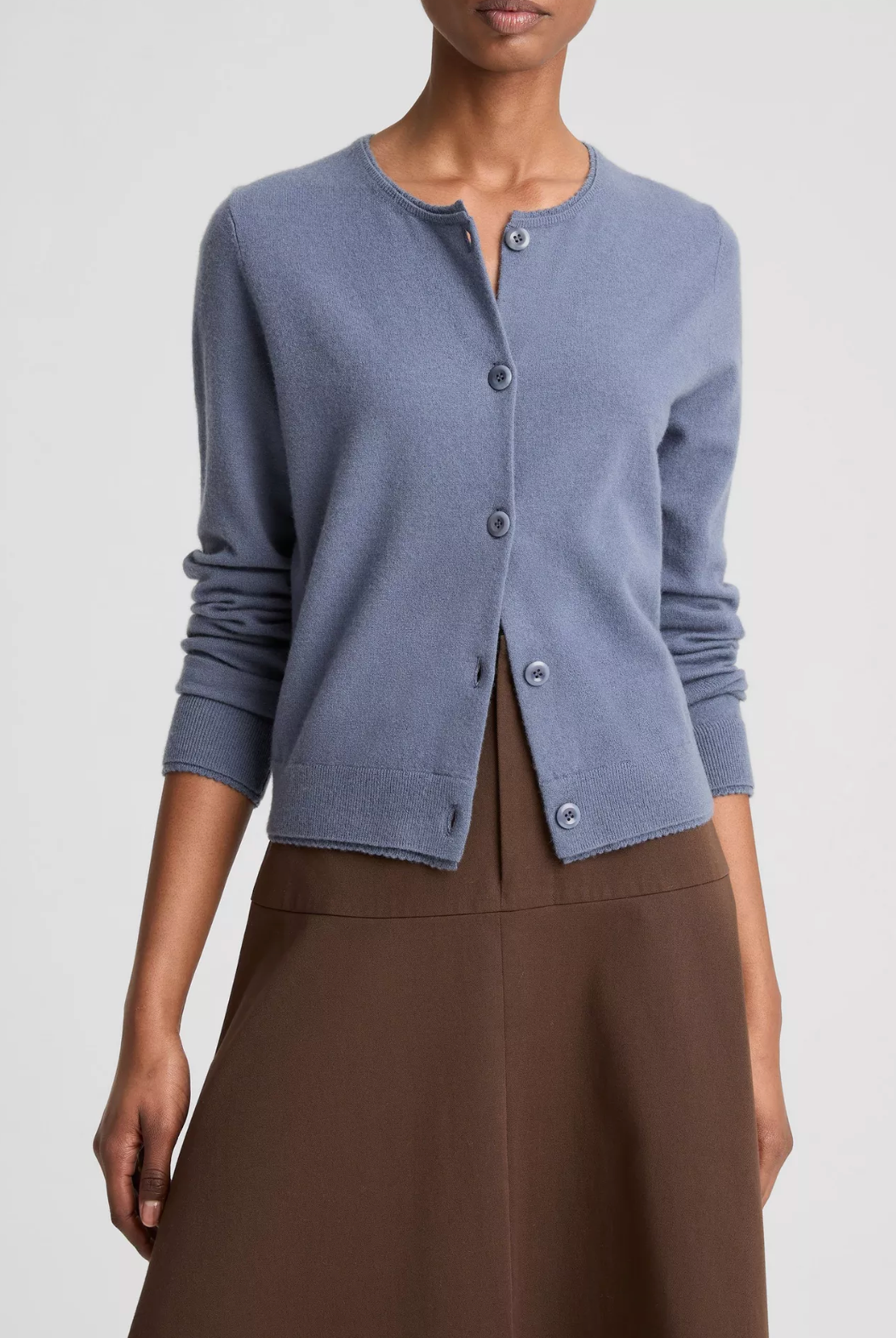 Vince Scallop Trim Cardigan - Azul