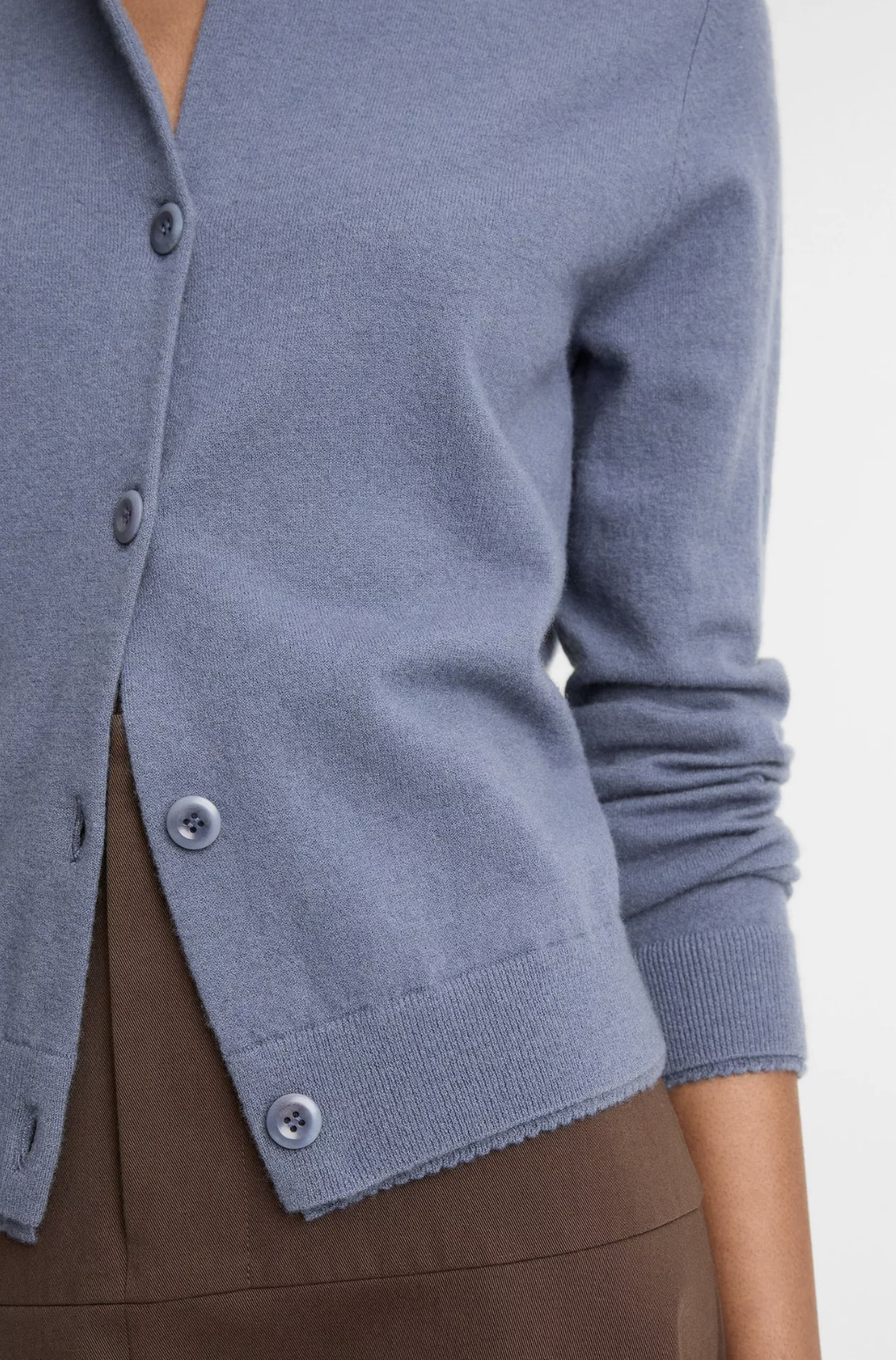 Vince Scallop Trim Cardigan - Azul