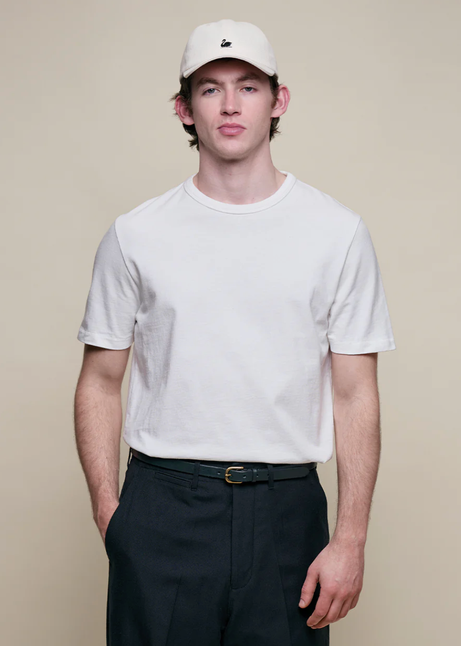 Merz b. Schwanen Classic Cotton Jersey T-Shirt | 01 white