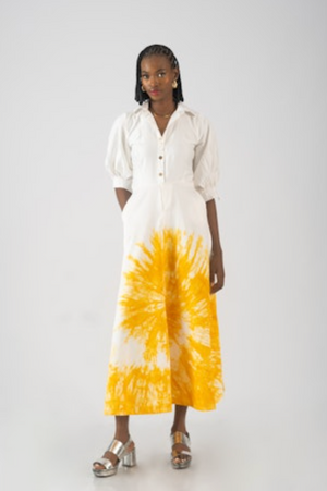 Busayo Dayo Dress - White/Gold