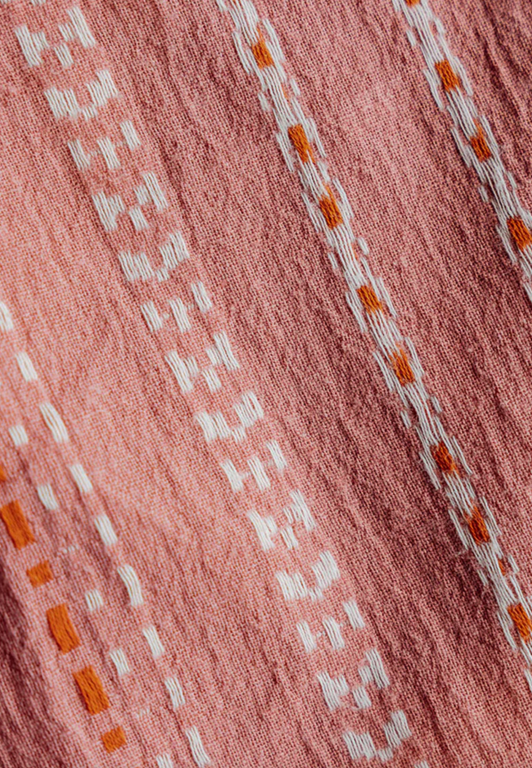 Hiroshi Kato The Wrench Gauze Dobby Stripe Shirt - Salmon