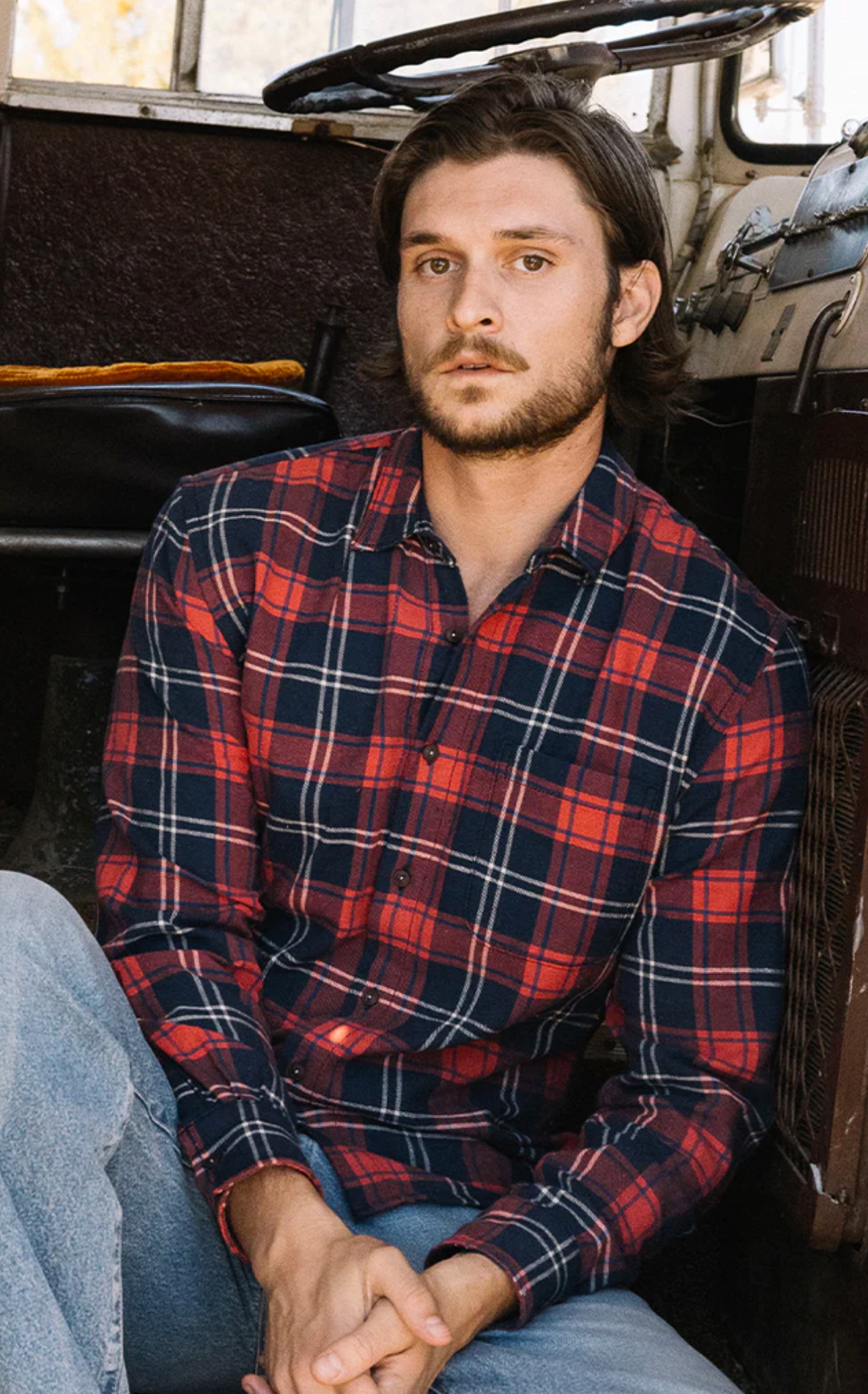 Hiroshi Kato The Ripper Vintage Nep Flannel Plaid - Diner Red