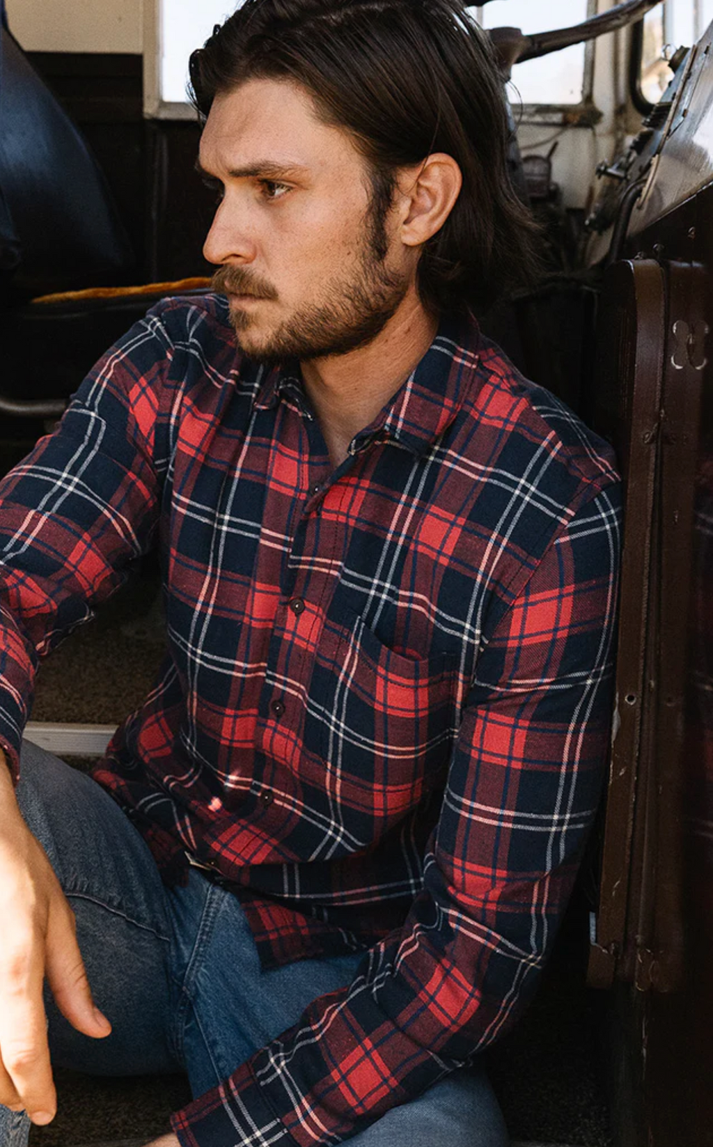 Hiroshi Kato The Ripper Vintage Nep Flannel Plaid - Diner Red