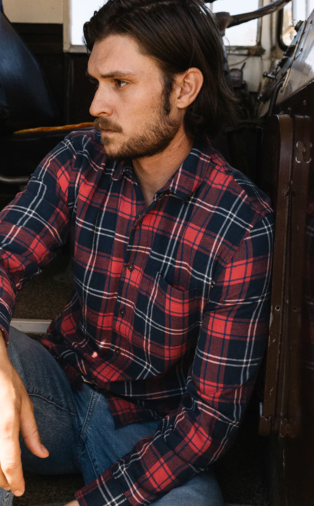 Hiroshi Kato The Ripper Vintage Nep Flannel Plaid - Diner Red