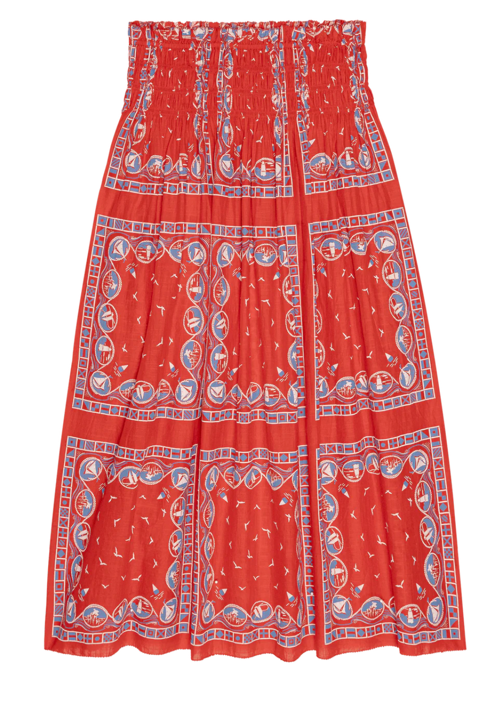 The Great The Canary Skirt - Red Sailboat Bandana