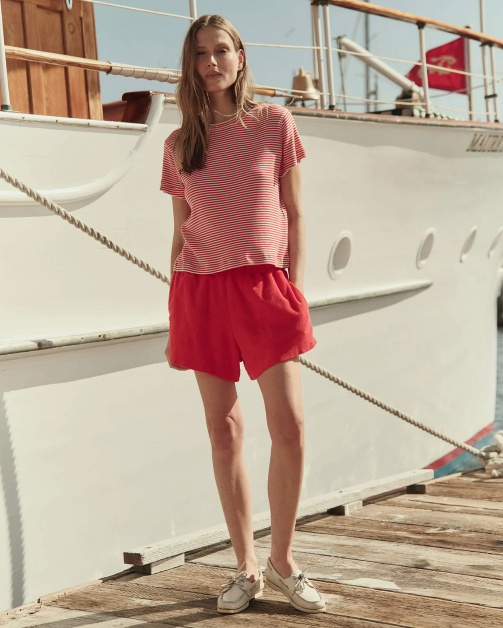 The Great The Little Tee - Pimento Stripe