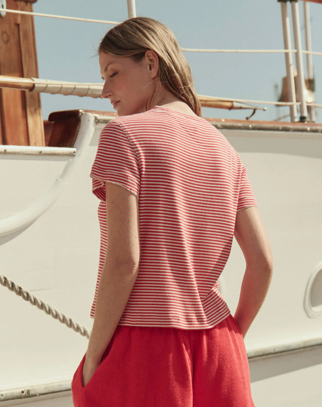 The Great The Little Tee - Pimento Stripe