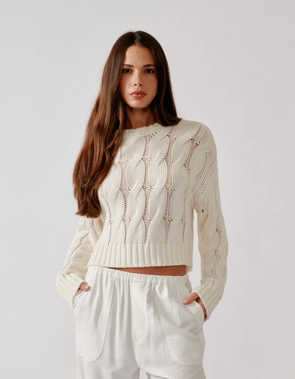 SABLYN Tristan Crewneck Pullover - Gardenia