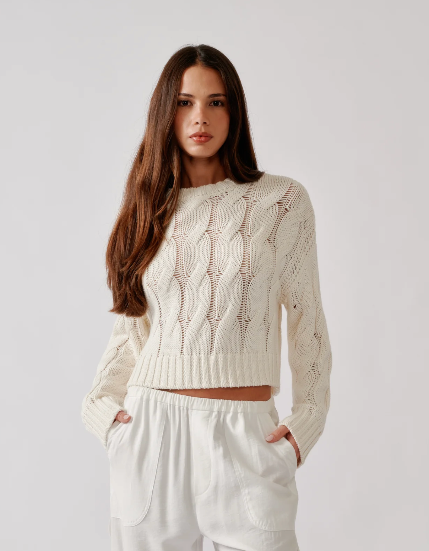 SABLYN Tristan Crewneck Pullover - Gardenia