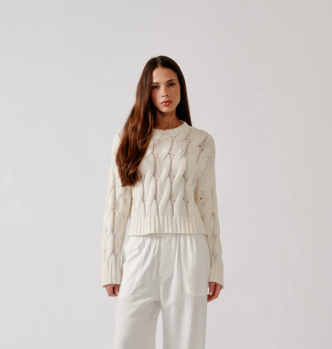 SABLYN Tristan Crewneck Pullover - Gardenia