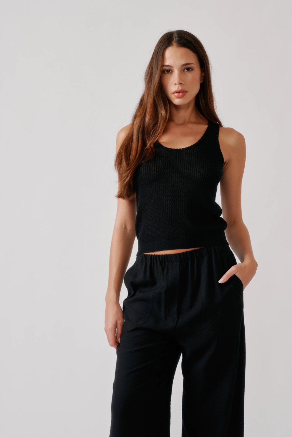 SABLYN Juna Scoop Neck Tank - Black