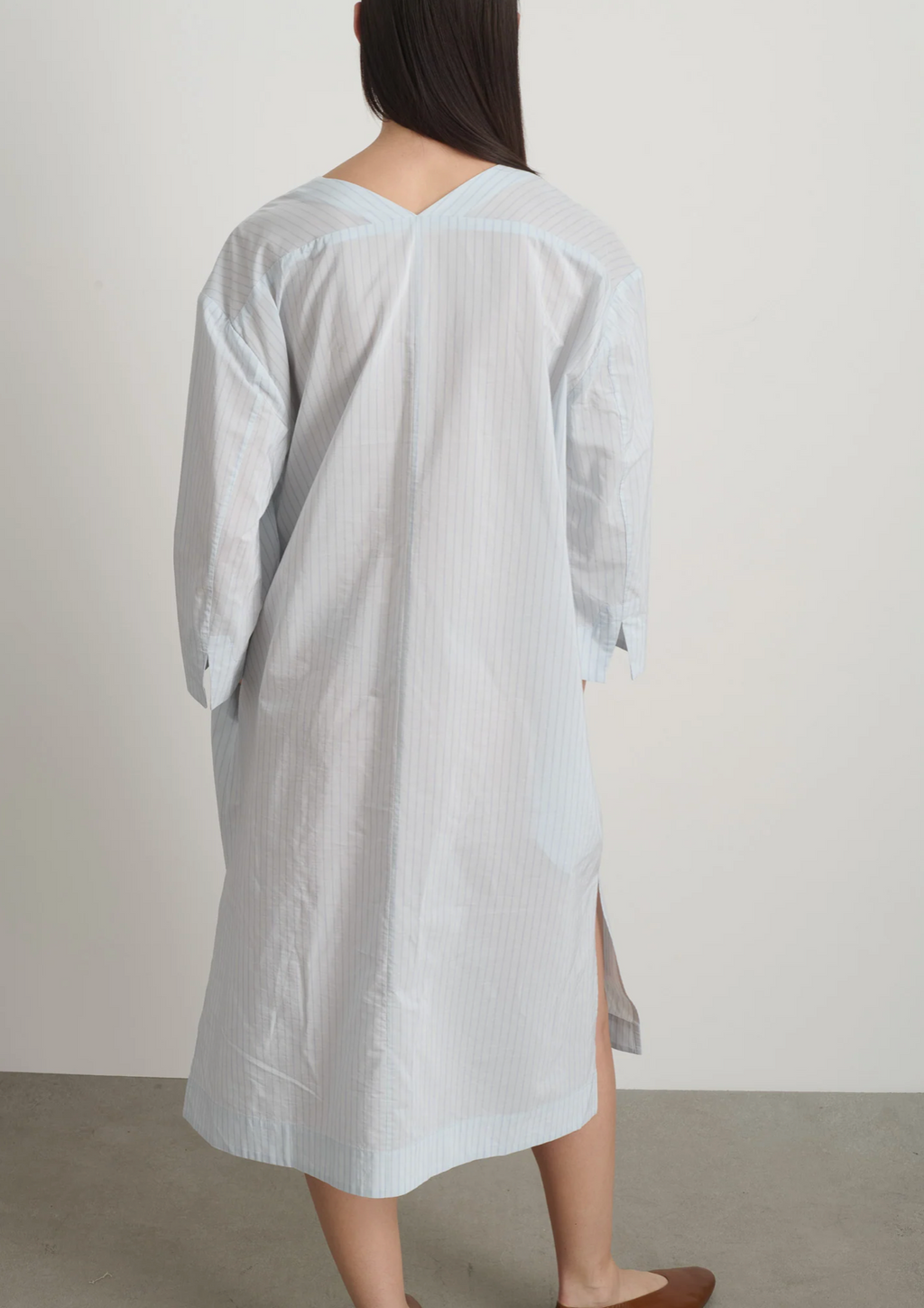 B Sides Vee Shift Dress - Light Blue Stripe
