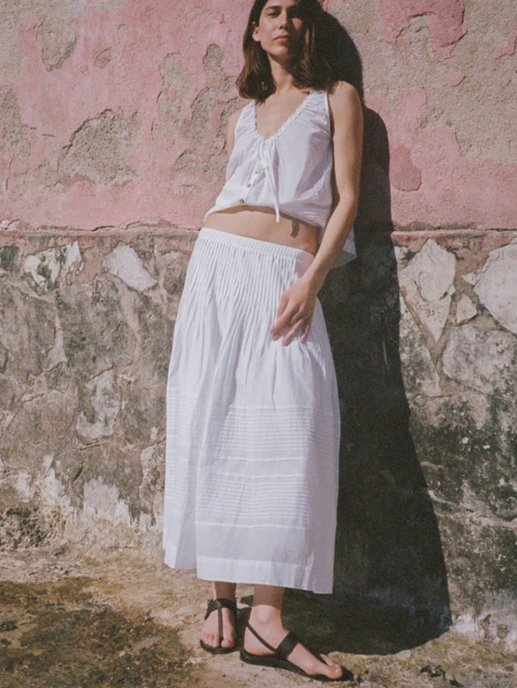 Ciao Lucia Enika Cotton Voile  Skirt - White