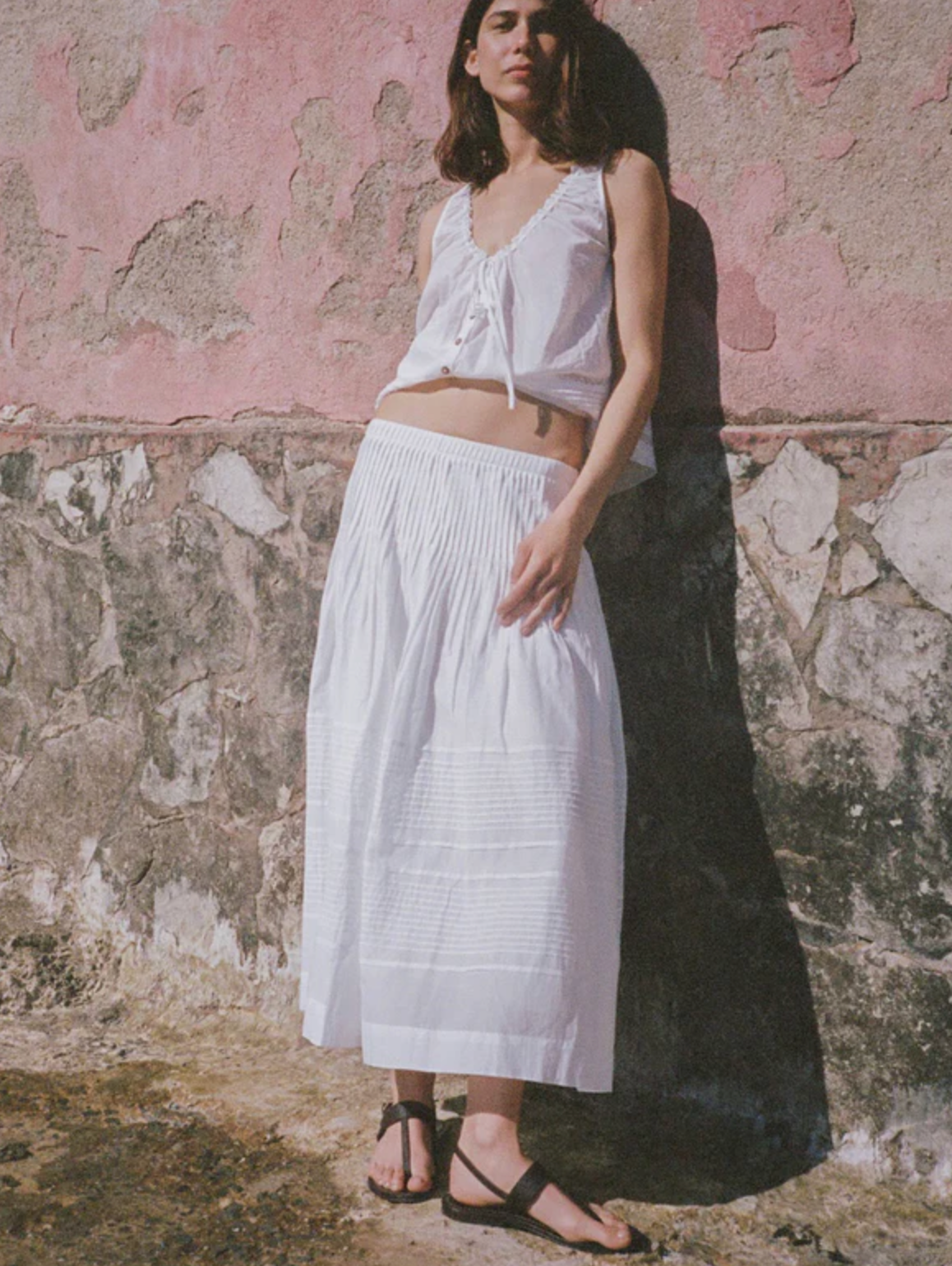 Ciao Lucia Enika Cotton Voile  Skirt - White