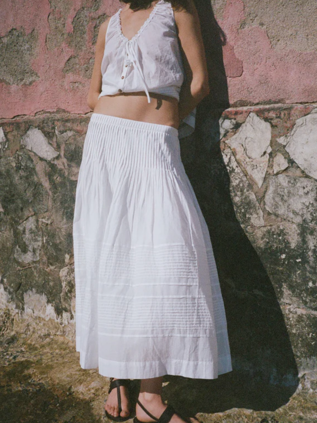 Ciao Lucia Enika Cotton Voile  Skirt - White