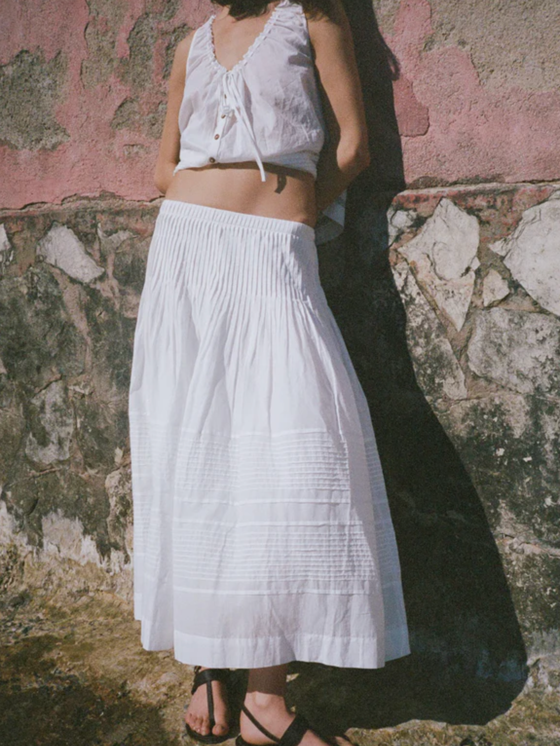 Ciao Lucia Enika Cotton Voile  Skirt - White