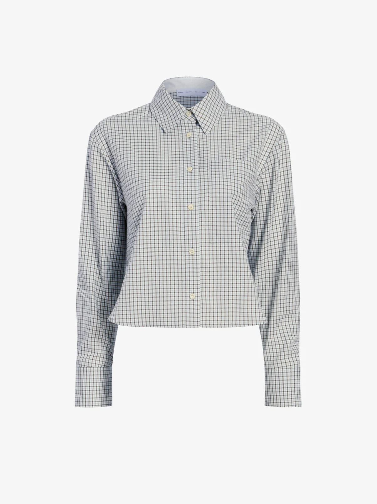 Proenza Schouler White Label Olive Shirt in Check Shirting - Black/White