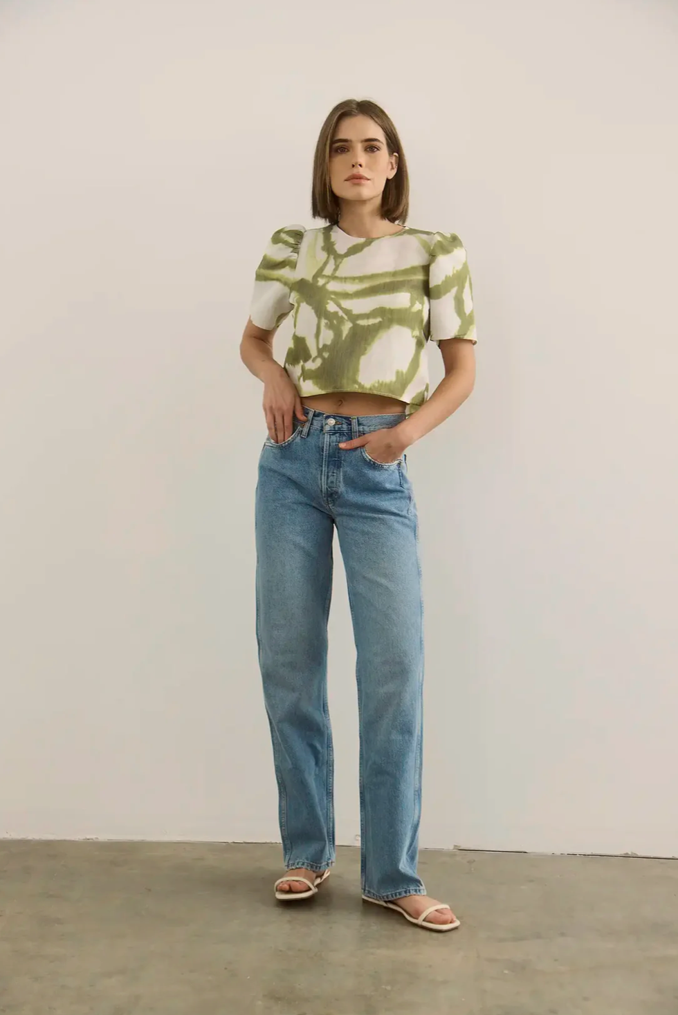 Hunter Bell Olivia Top - Seabreeze Ikat Green