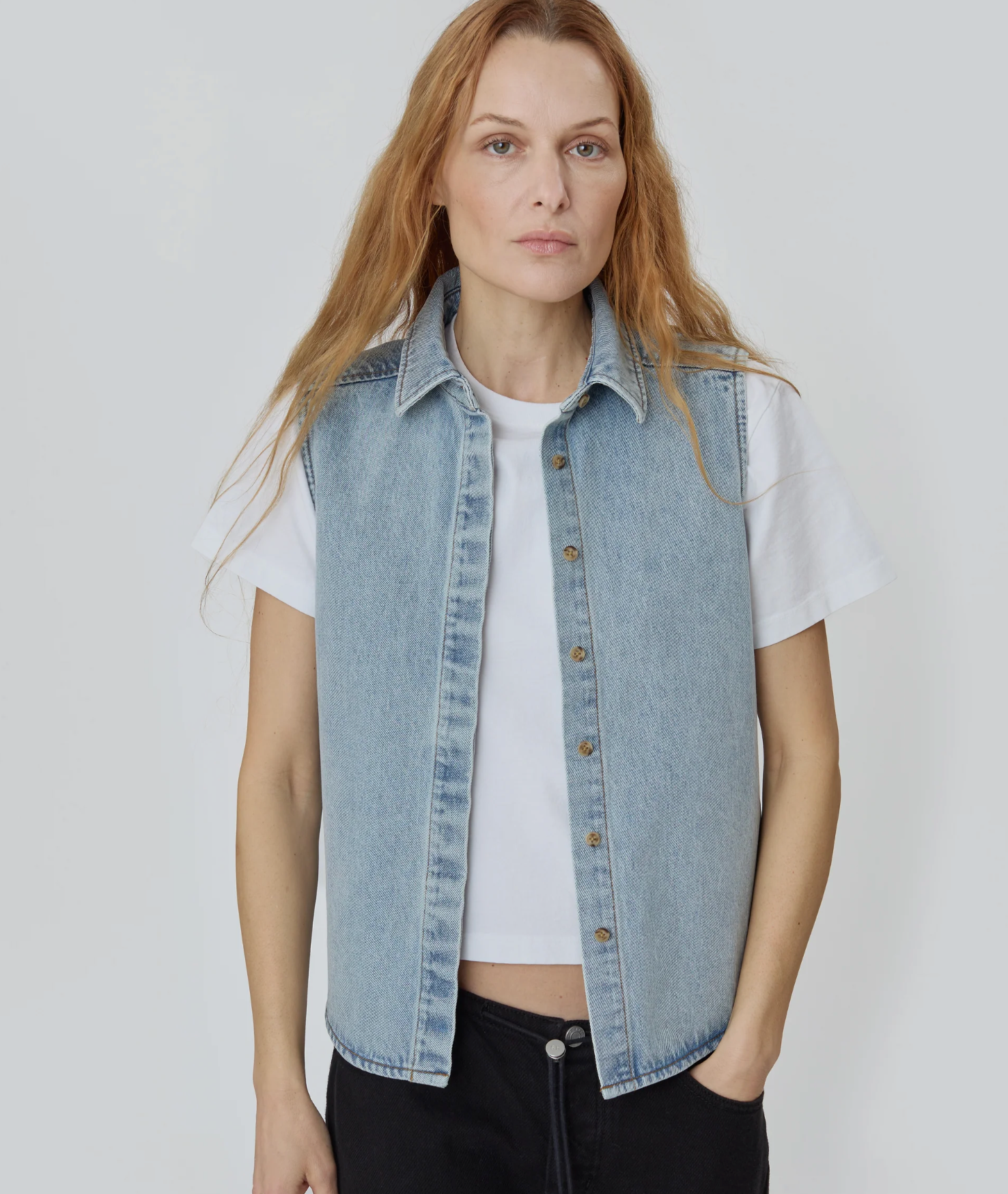 Still Here Emma Top in Vintage Blue