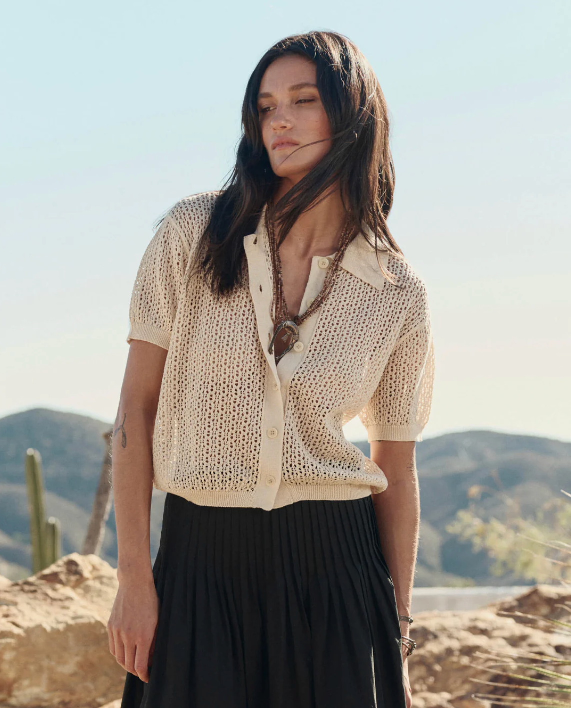 The Great The Crochet Polo - Natural