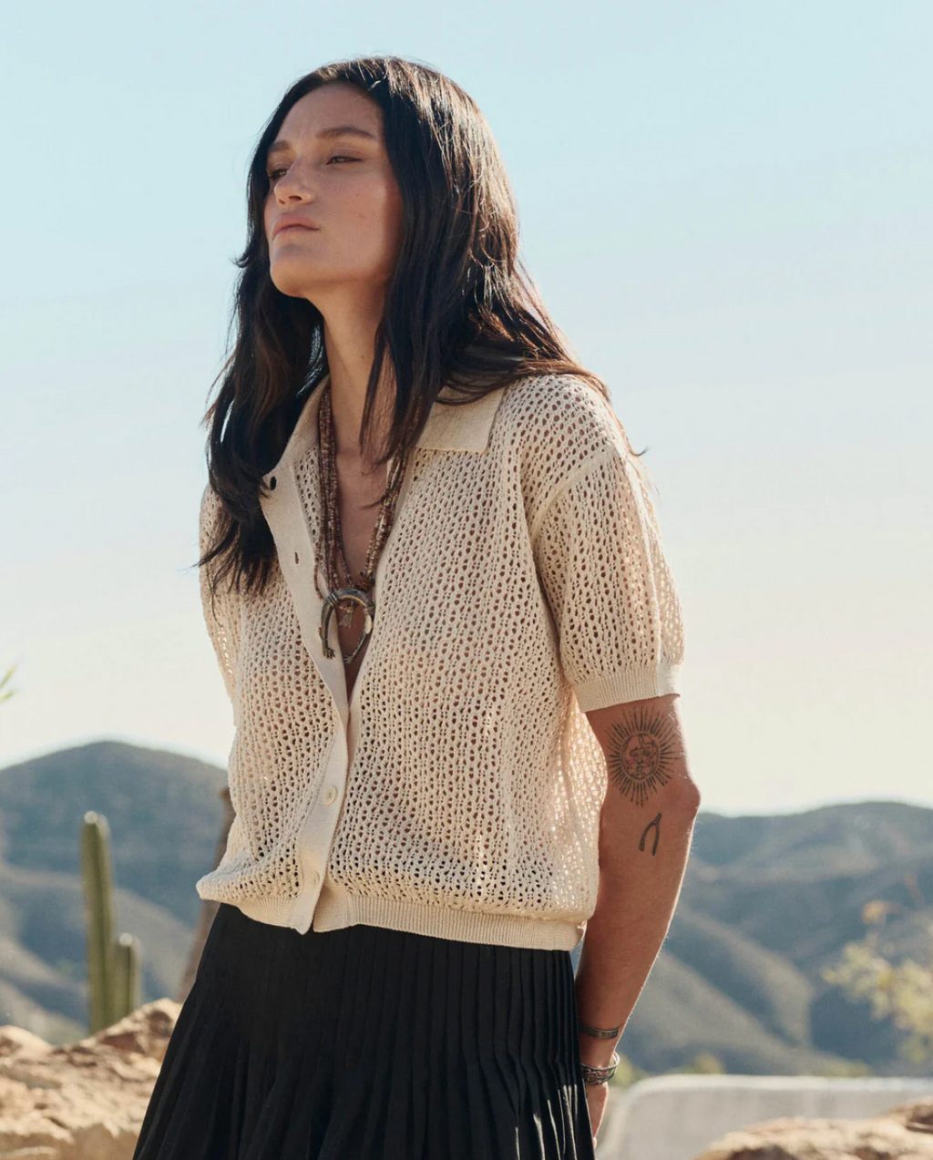 The Great The Crochet Polo - Natural