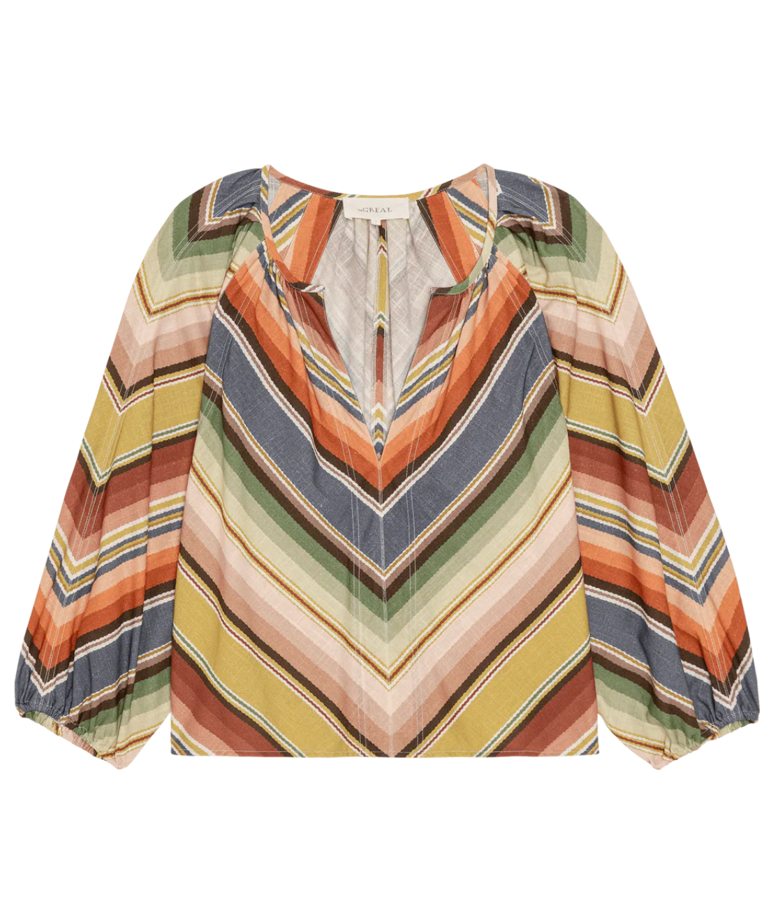 The Great The Seamed Bodega Top - Davenport Stripe