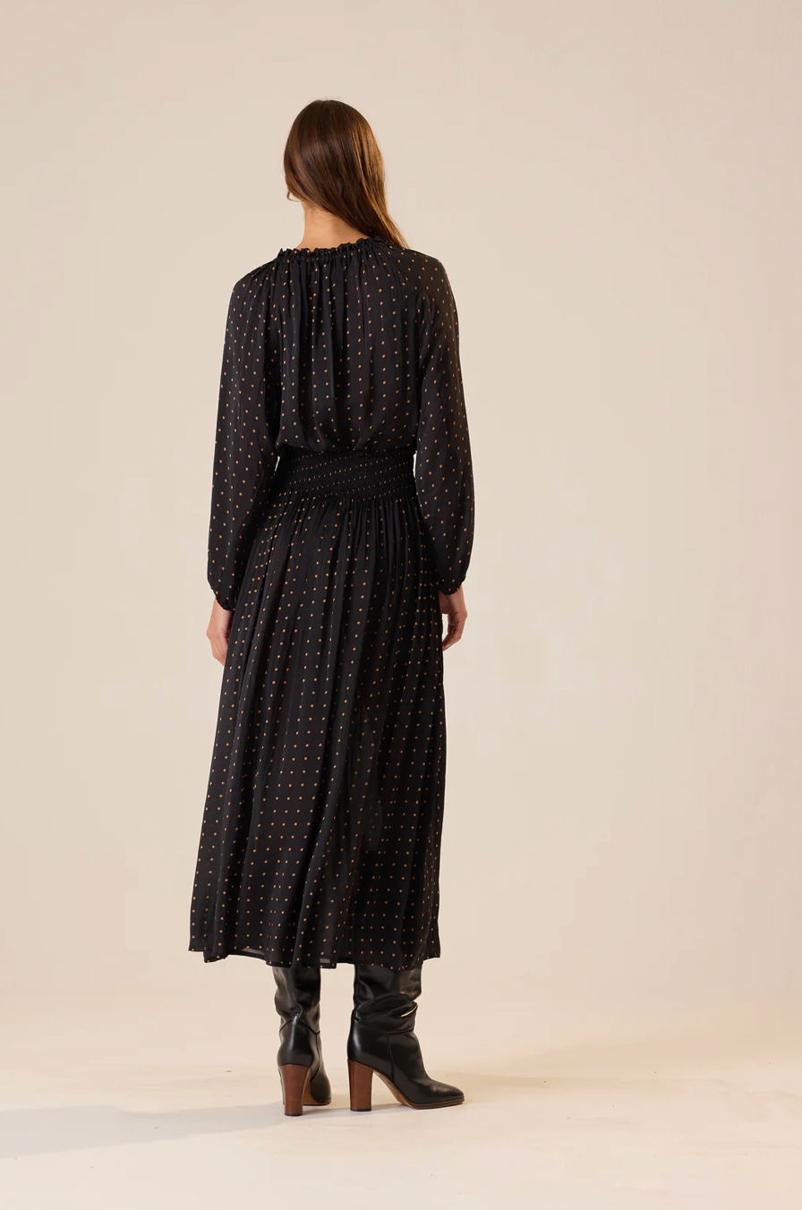 Natalie Martin Bella Skirt - Black and Tan Polka Dot