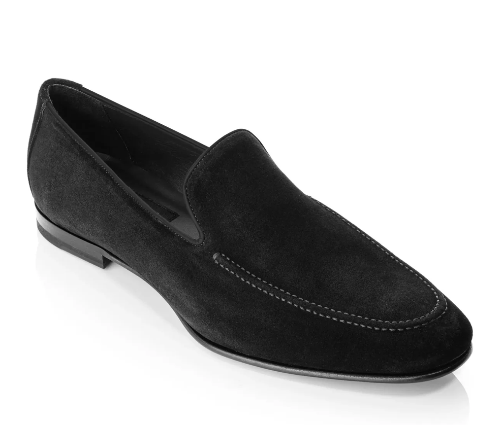 To Boot Beamon Black Calf Suede Slip-On Loafer