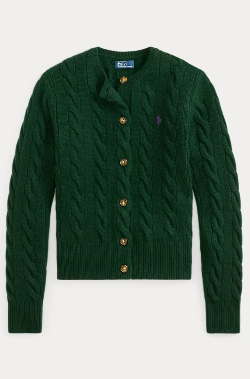 Polo Ralph Lauren Long Sleeve Cable Knit Sweater - College Green