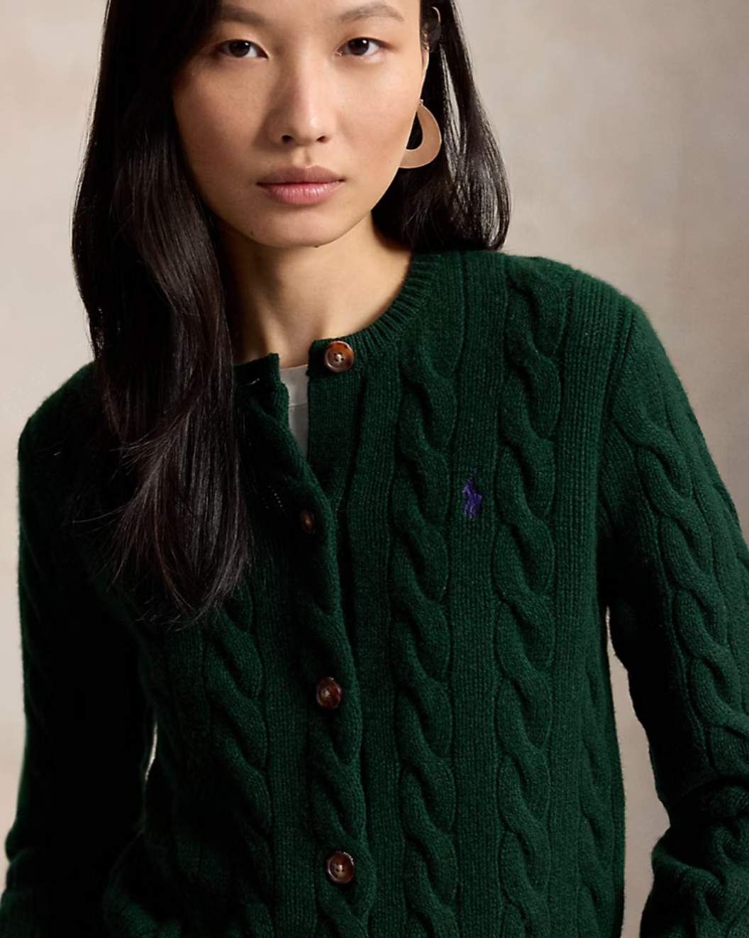 Polo Ralph Lauren Long Sleeve Cable Knit Sweater - College Green