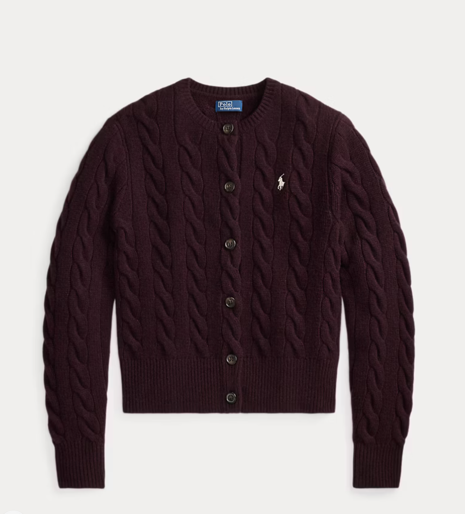 Polo Ralph Lauren Long Sleve Cable Knit Sweater - Damson Melange