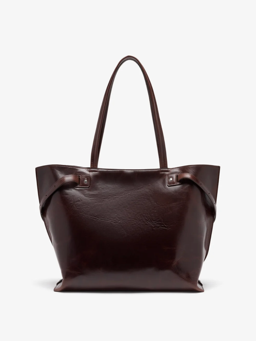Proenza Schouler Days Tote in Pull Up Calf Skin - Dark Brown