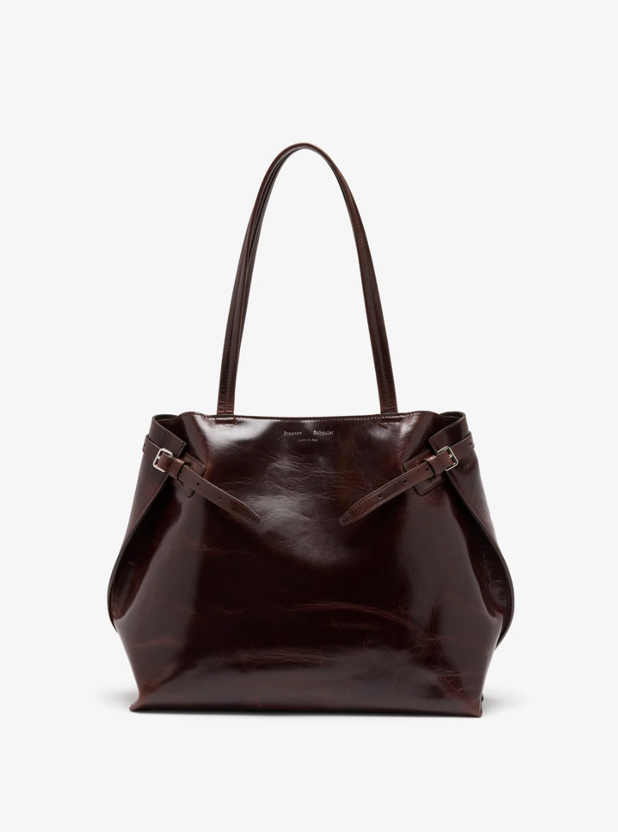 Proenza Schouler Days Tote in Pull Up Calf Skin - Dark Brown
