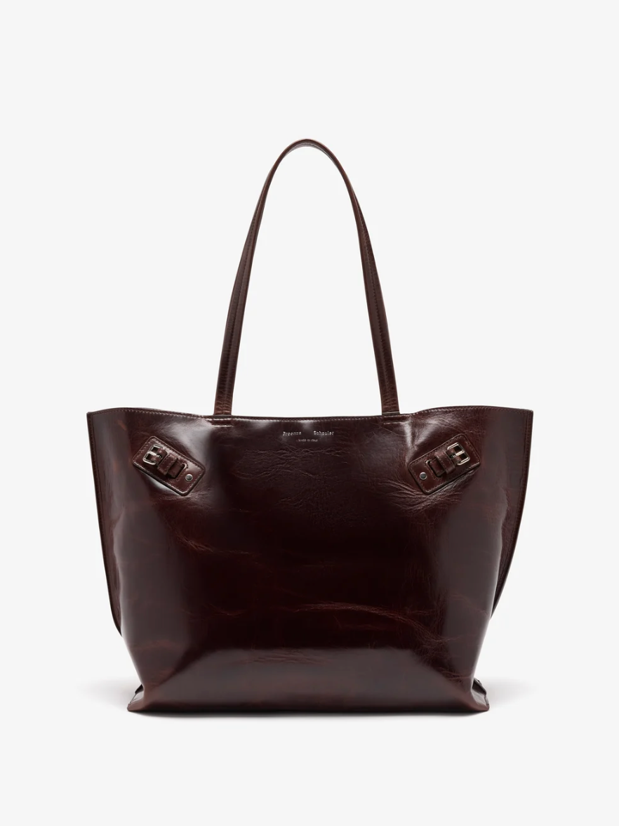 Proenza Schouler Days Tote in Pull Up Calf Skin - Dark Brown