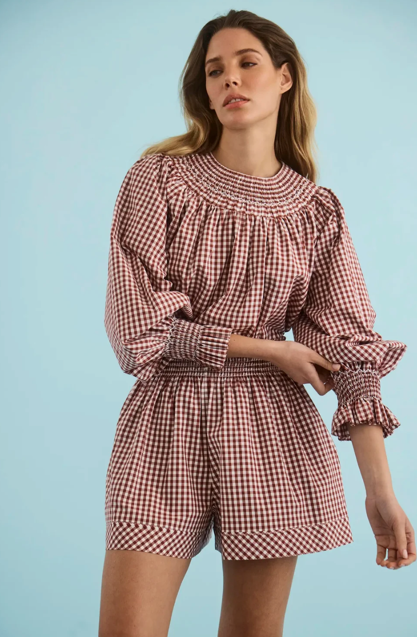 Hunter Bell Hayes Top - Cotswold Check Rust